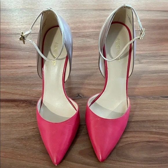 Nine West Women’s Pink Pointed-Toe Ankle-Strap Heels - Picture 3 of 8